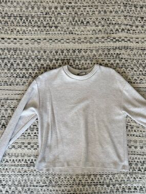 Zara Light Gray Ribbed Knit Top